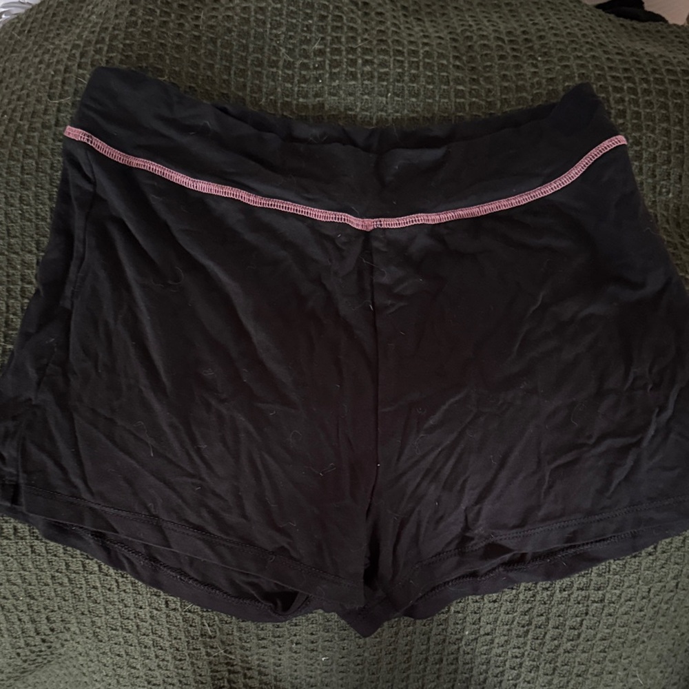 I.AM.GIA Black Shorts with Pink Embroidery